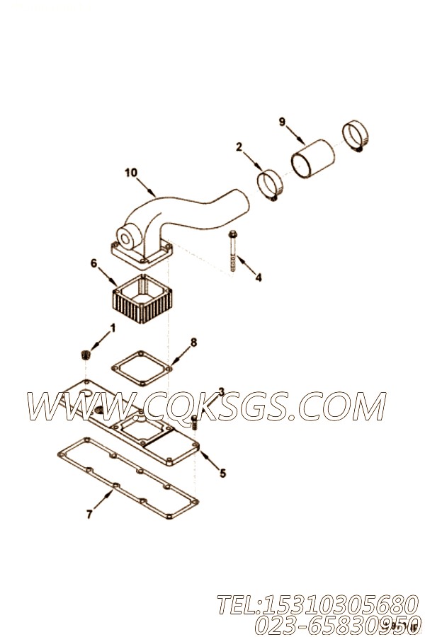 【空气交叉连接】康明斯CUMMINS柴油机的4932670 空气交叉连接
