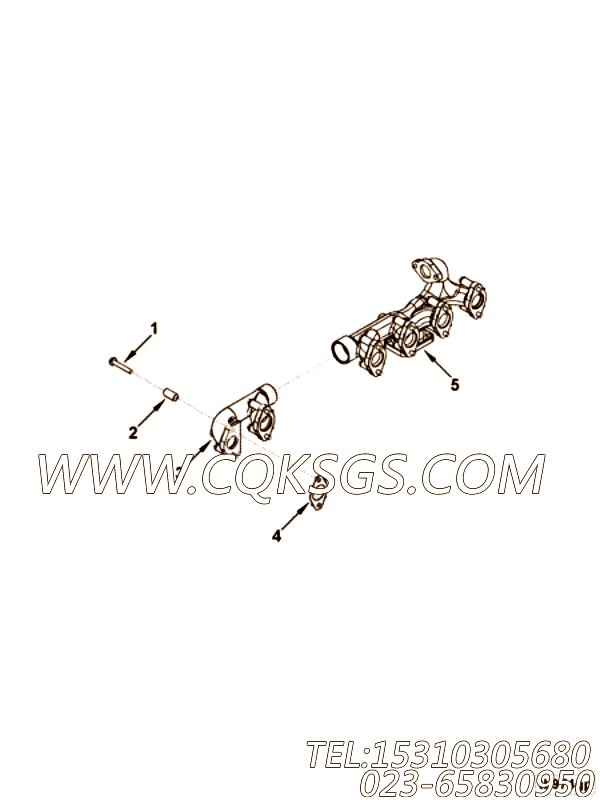 【排气歧管】康明斯CUMMINS柴油机的4937855 排气歧管
