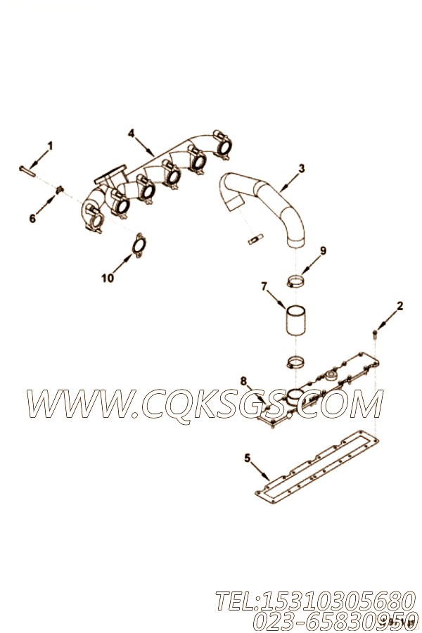 【排气歧管】康明斯CUMMINS柴油机的3931440 排气歧管