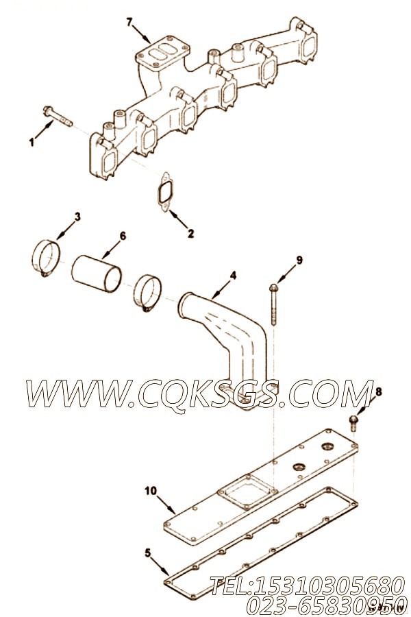【进气管】康明斯CUMMINS柴油机的3927656 进气管