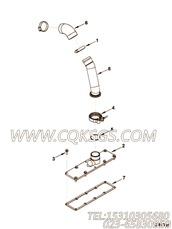 【空气交叉连接】康明斯CUMMINS柴油机的4934912 空气交叉连接