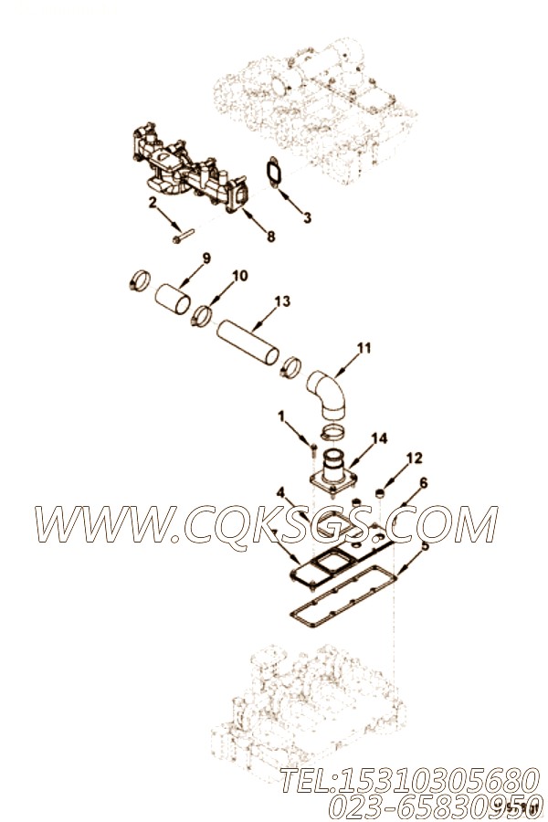 【排气歧管】康明斯CUMMINS柴油机的3931956 排气歧管