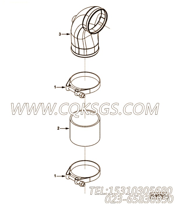 【进气口管】康明斯CUMMINS柴油机的4946838 进气口管