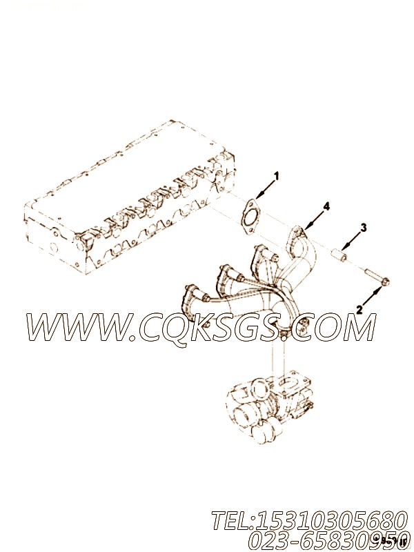 【排气歧管】康明斯CUMMINS柴油机的5263382 排气歧管