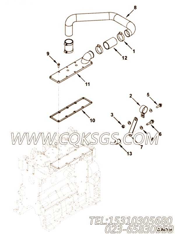 【进气歧管盖】康明斯CUMMINS柴油机的3967402 进气歧管盖