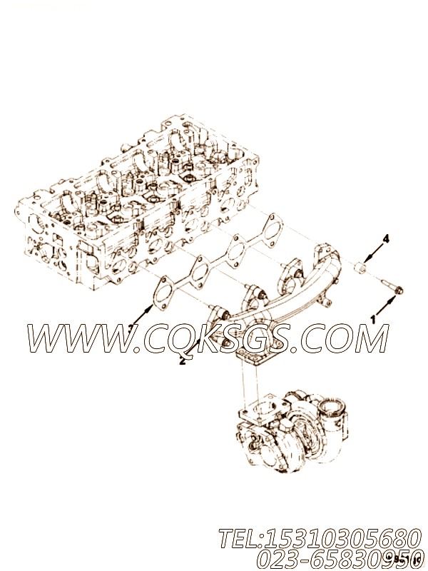 【排气岐管垫】康明斯CUMMINS柴油机的5261421 排气岐管垫