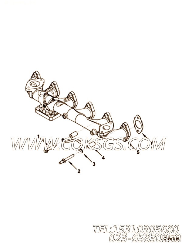 【排气歧管】康明斯CUMMINS柴油机的4936631 排气歧管