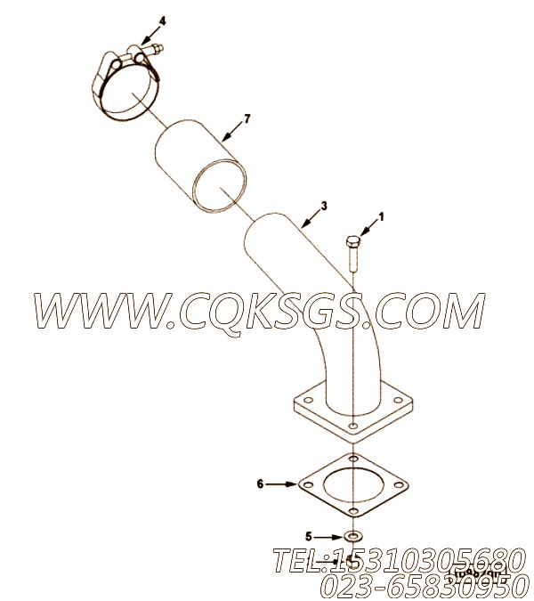 【空气输送管】康明斯CUMMINS柴油机的2878497 空气输送管