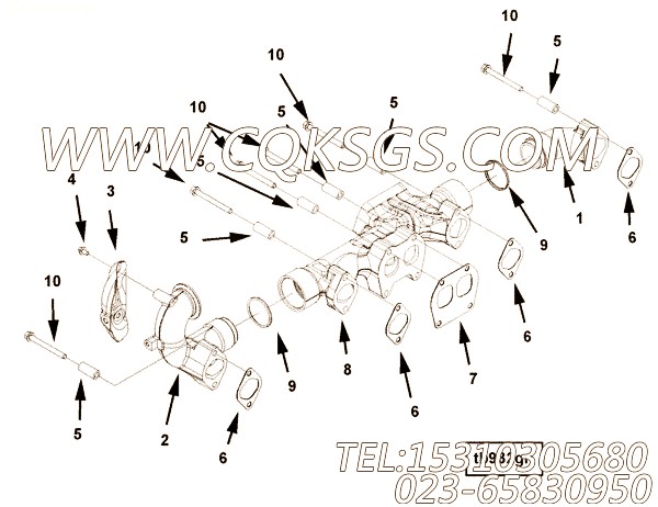 【排气歧管】康明斯CUMMINS柴油机的2893694 排气歧管