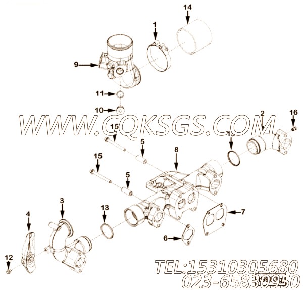 【进气管】康明斯CUMMINS柴油机的2899554 进气管