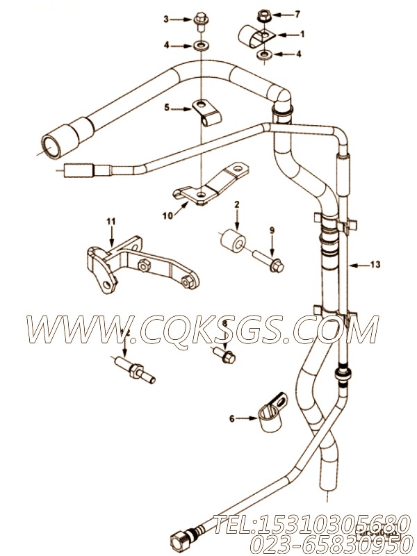 【管支撑】康明斯CUMMINS柴油机的4934439 管支撑