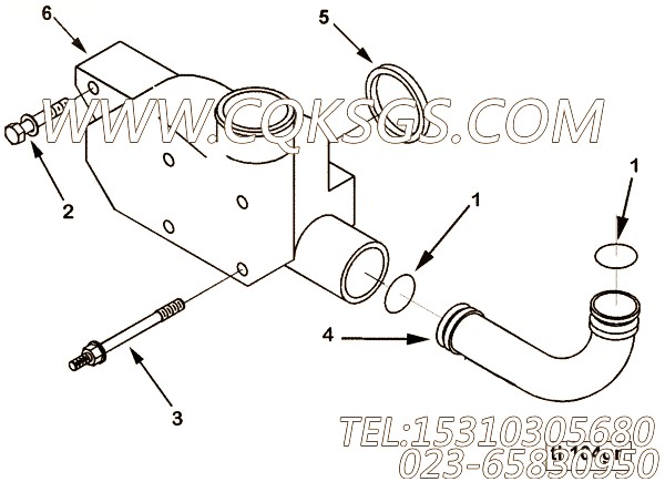 【节温器盖】康明斯CUMMINS柴油机的3335391 节温器盖