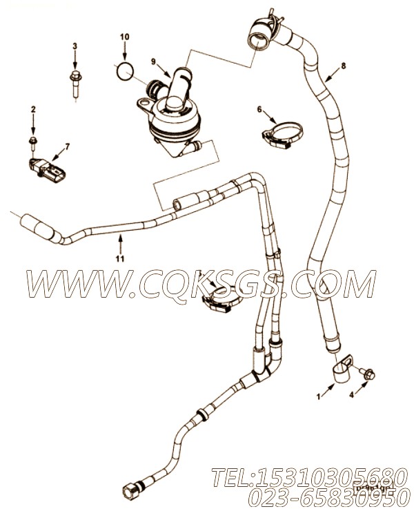 【机油引流管】康明斯CUMMINS柴油机的5255759 机油引流管