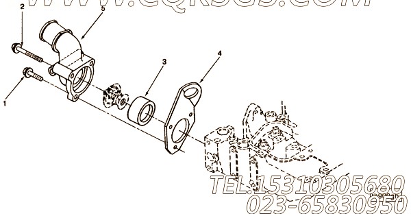 【节温器盖】康明斯CUMMINS柴油机的3912249 节温器盖