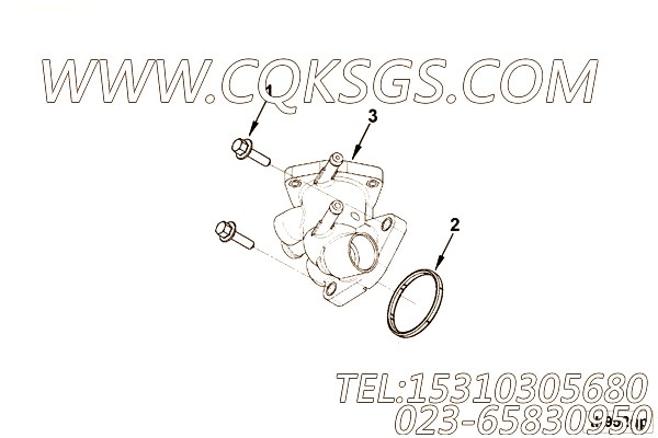【节温器盖】康明斯CUMMINS柴油机的5257003 节温器盖