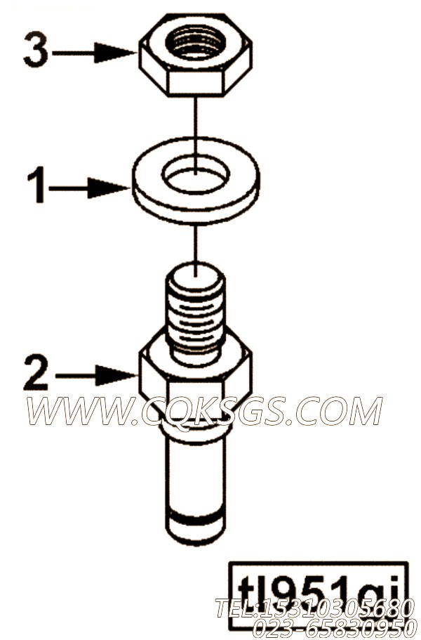 【正六边形锁紧螺母】康明斯CUMMINS柴油机的3679116 正六边形锁紧螺母