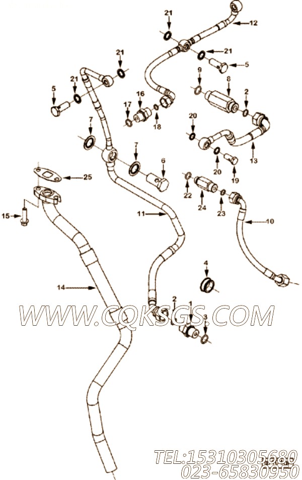 【TUR油漏管】康明斯CUMMINS柴油机的3686636 TUR油漏管