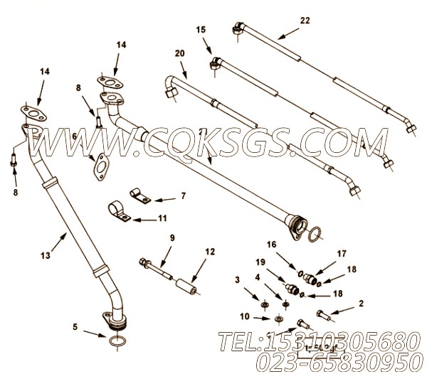 用于进口QSK50发动机Plumbing,Turbocharger Oil