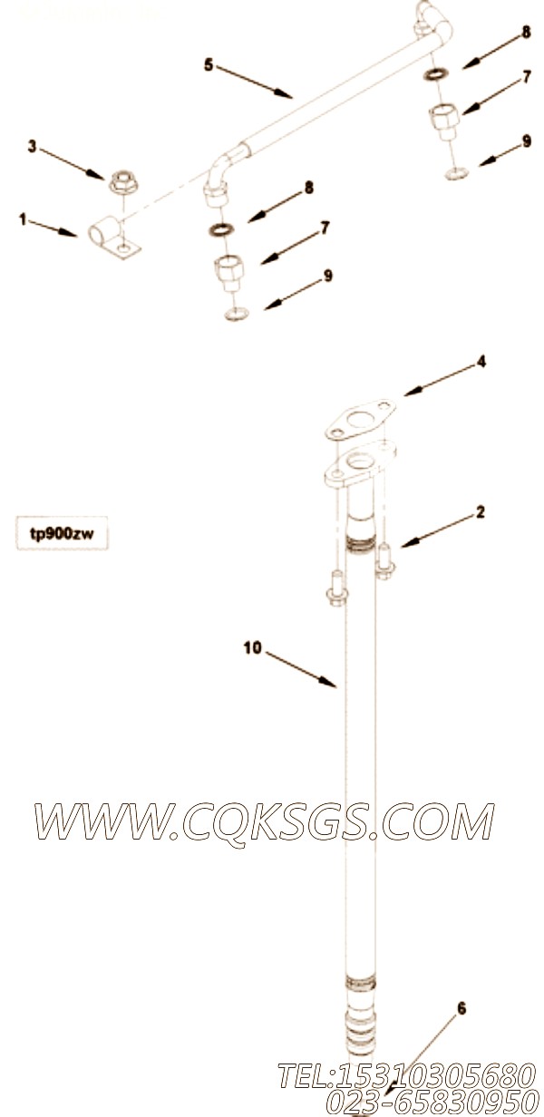 【Connection, Tur Oil Drain】康明斯CUMMINS柴油机的3929514 Connection, Tur Oil Drain