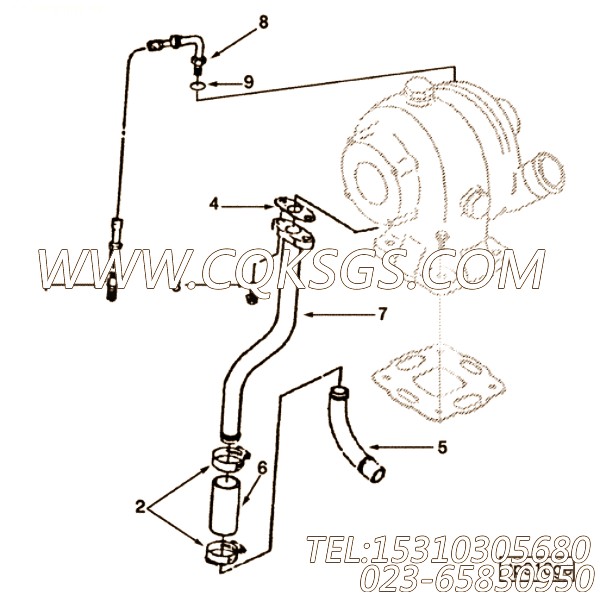 【Connection, Tur Oil Drain】康明斯CUMMINS柴油机的3918589 Connection, Tur Oil Drain