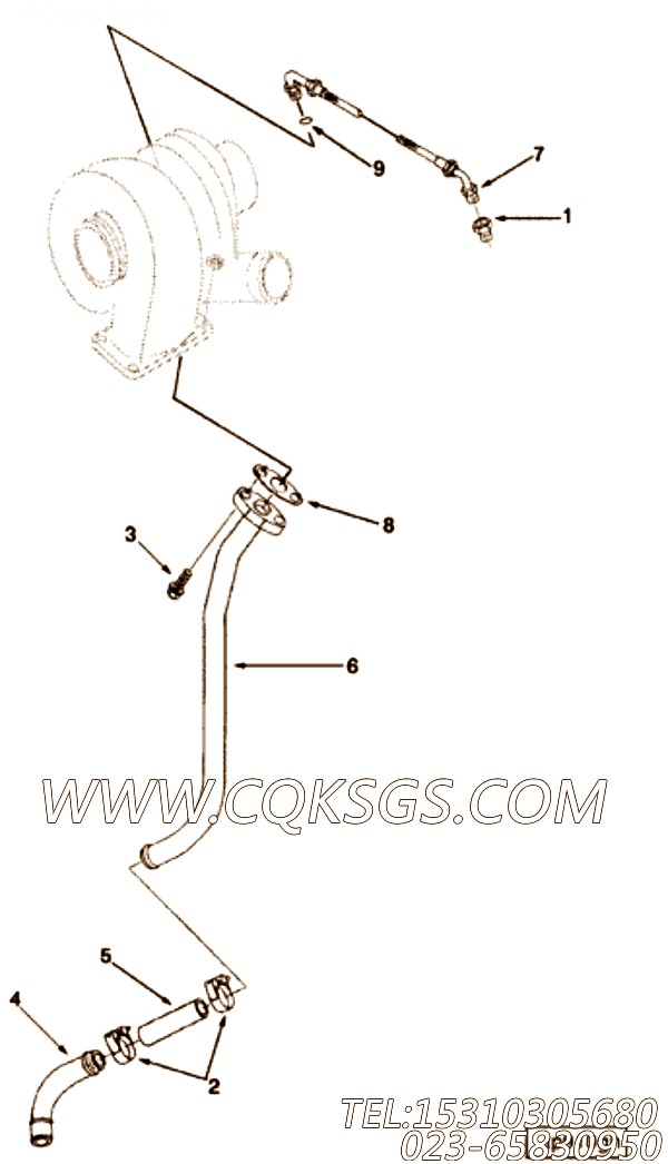 【Connection, Tur Oil Drain】康明斯CUMMINS柴油机的3911513 Connection, Tur Oil Drain