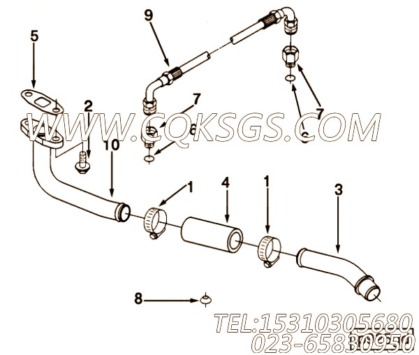 【Connection, Tur Oil Drain】康明斯CUMMINS柴油机的3927734 Connection, Tur Oil Drain