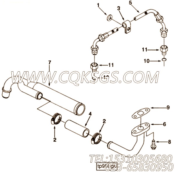 【TUR油漏管】康明斯CUMMINS柴油机的3354911 TUR油漏管