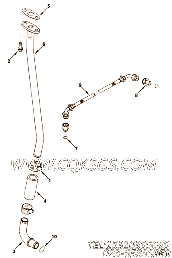 【Connection, Tur Oil Drain】康明斯CUMMINS柴油机的4093898 Connection, Tur Oil Drain