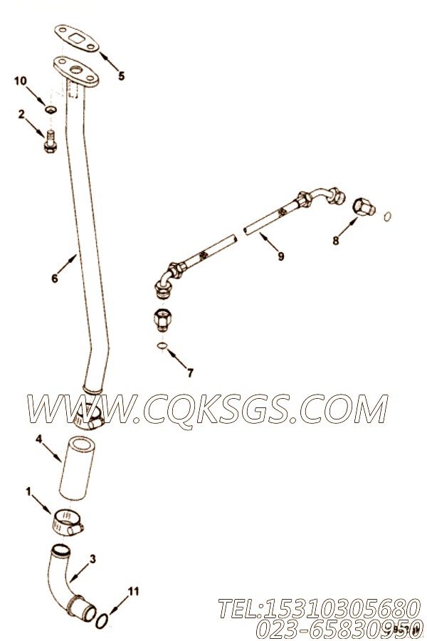 【引擎6CTA8.3-C215-II的增压器管路组】 康明斯密封垫圈,参数及图片