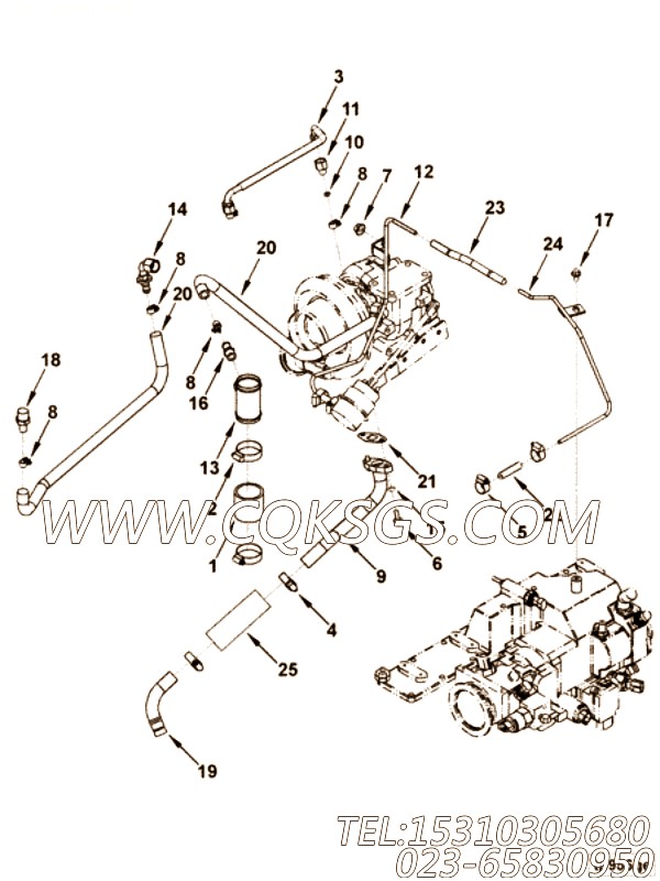【Tube, Air Fuel Control】康明斯CUMMINS柴油机的4997275 Tube, Air Fuel Control