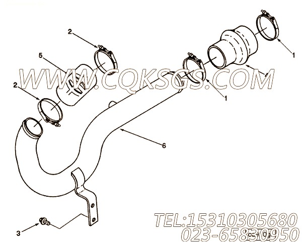 【进气口管】康明斯CUMMINS柴油机的3916012 进气口管
