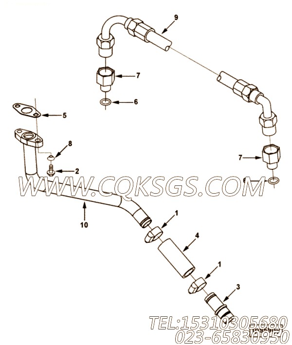 【Connection, Tur Oil Drain】康明斯CUMMINS柴油机的3925900 Connection, Tur Oil Drain