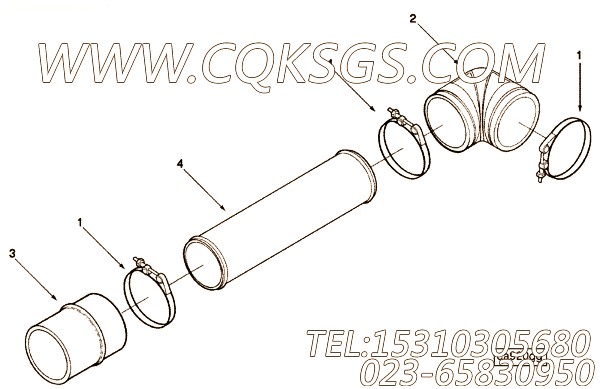 【进气口管】康明斯CUMMINS柴油机的3917578 进气口管