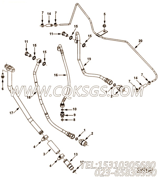 【TUR油漏管】康明斯CUMMINS柴油机的4942281 TUR油漏管