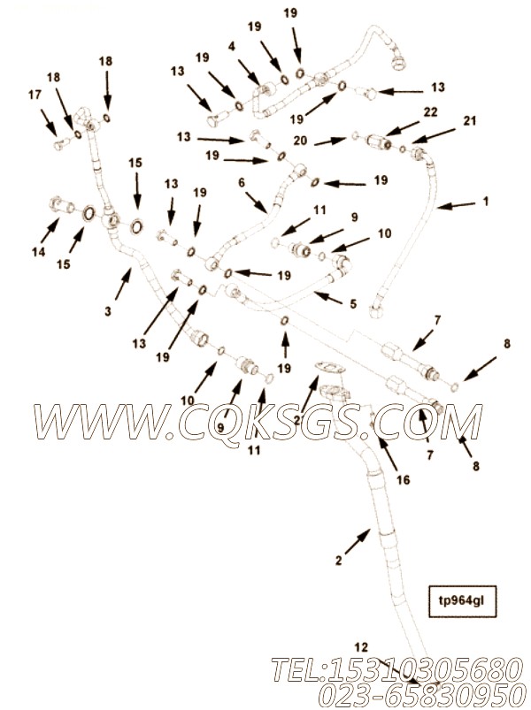 【涡轮冷却液引流管】康明斯CUMMINS柴油机的2870066 涡轮冷却液引流管