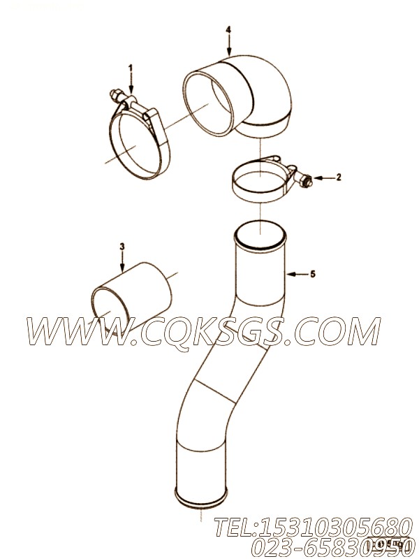 【空气输送管】康明斯CUMMINS柴油机的4949612 空气输送管