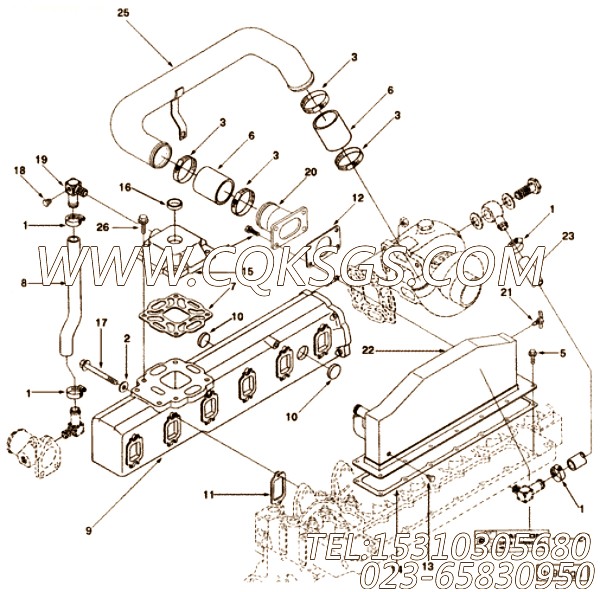 【排气歧管】康明斯CUMMINS柴油机的3904689 排气歧管
