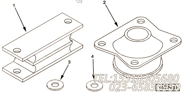 【隔振器】康明斯CUMMINS柴油机的3256332 隔振器