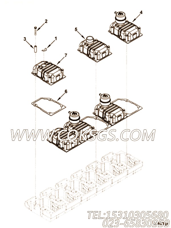 【阀盖】康明斯CUMMINS柴油机的4910294 阀盖