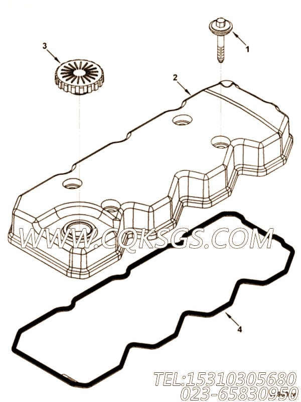 【阀盖】康明斯CUMMINS柴油机的3949777 阀盖