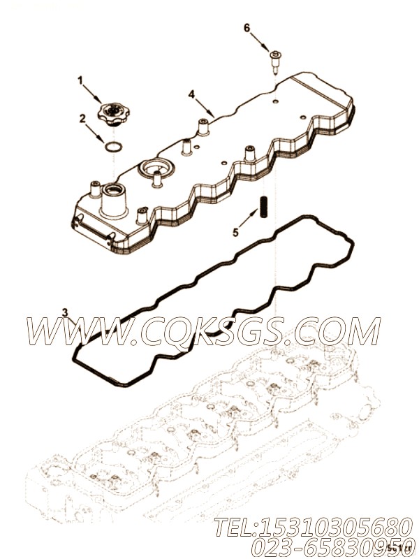 【阀盖】康明斯CUMMINS柴油机的3957293 阀盖