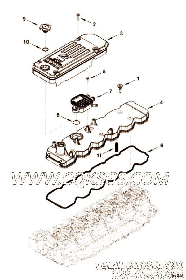 【阀盖】康明斯CUMMINS柴油机的3971215 阀盖
