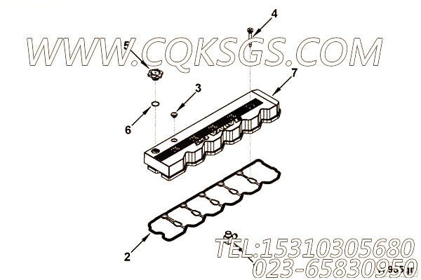 【阀盖】康明斯CUMMINS柴油机的3990154 阀盖