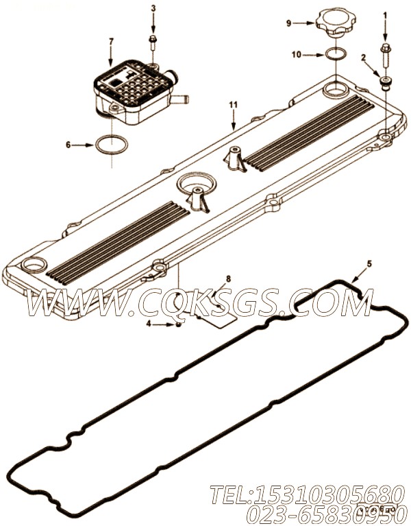 【阀盖】康明斯CUMMINS柴油机的3975678 阀盖
