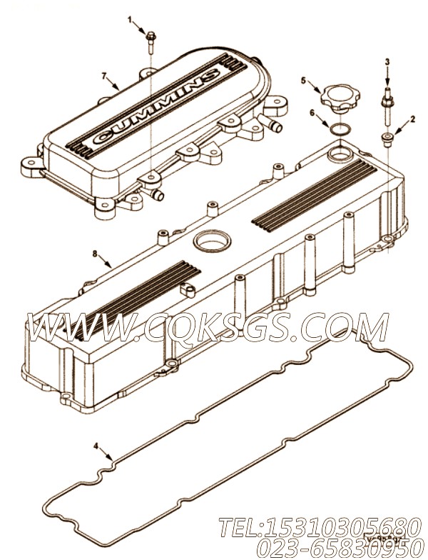 【阀盖】康明斯CUMMINS柴油机的5263824 阀盖