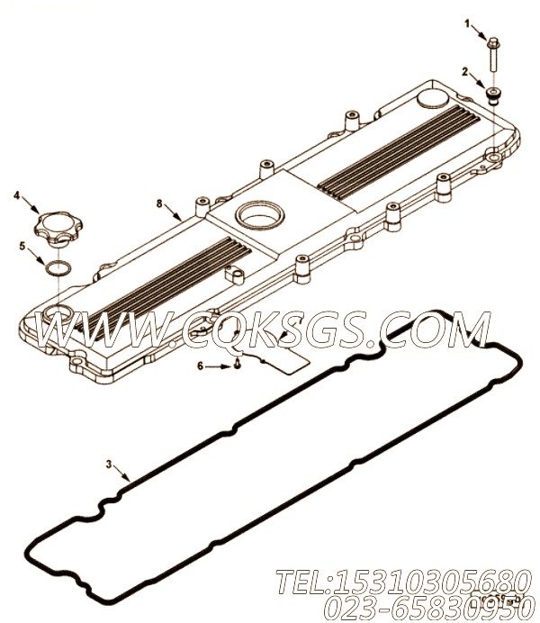 【阀盖】康明斯CUMMINS柴油机的5263817 阀盖
