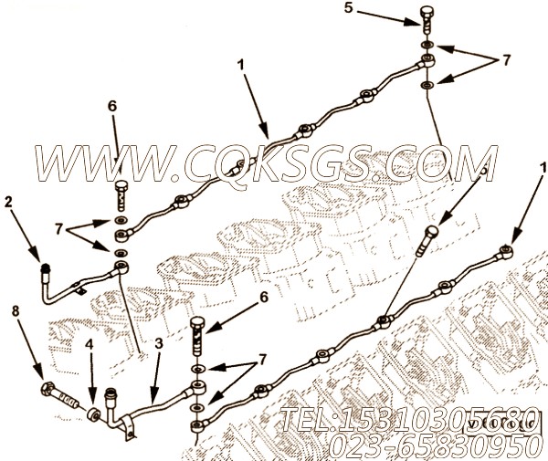 【排气管】康明斯CUMMINS柴油机的3092711 排气管