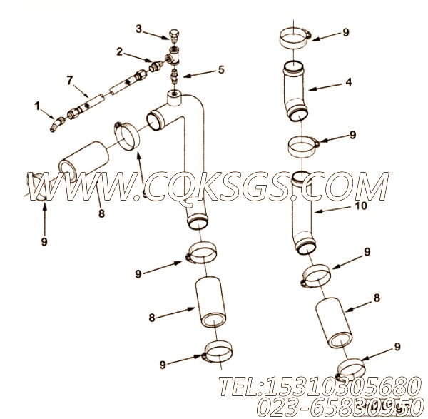 【后冷器管】康明斯CUMMINS柴油机的3899913 后冷器管
