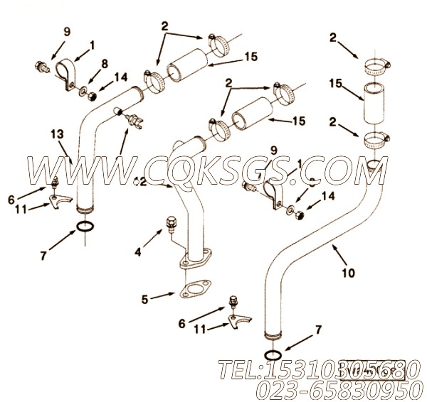 【Tube, Water Transfer】康明斯CUMMINS柴油机的3090172 Tube, Water Transfer