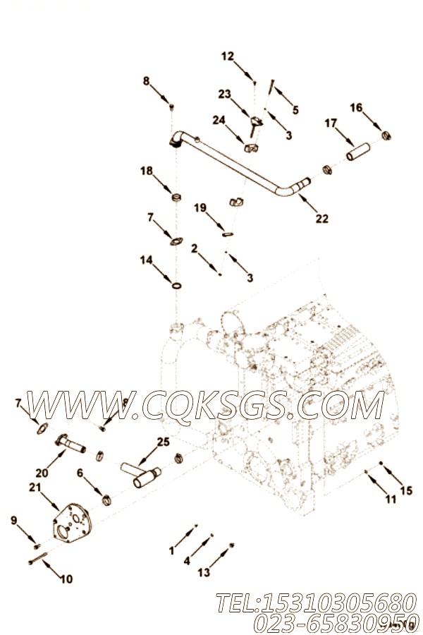 【调水连接】康明斯CUMMINS柴油机的4963916 调水连接